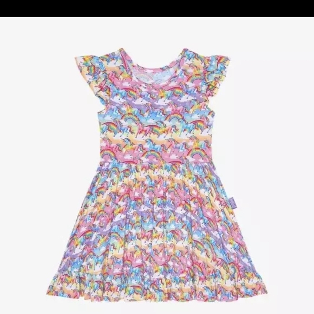 Posh Peanut X Lisa Frank Magic Markie Ruffled Twirl Dress in a 3T/4T NIB